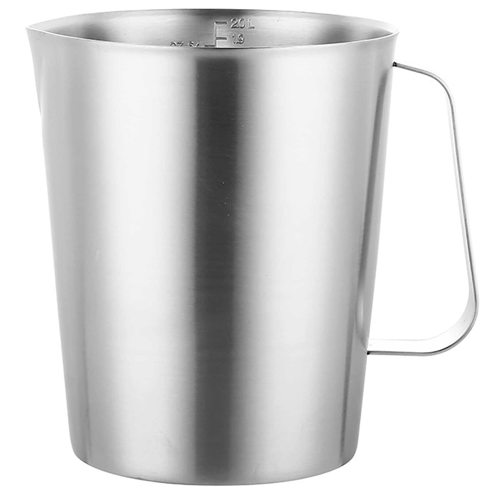 

WOMLEX Stainless Steel 304 Measuring Cup with 2000ml Large Frothing Cup with for Milk and Commercial Use 304 Stainless Graduations, Heat-Resistant,