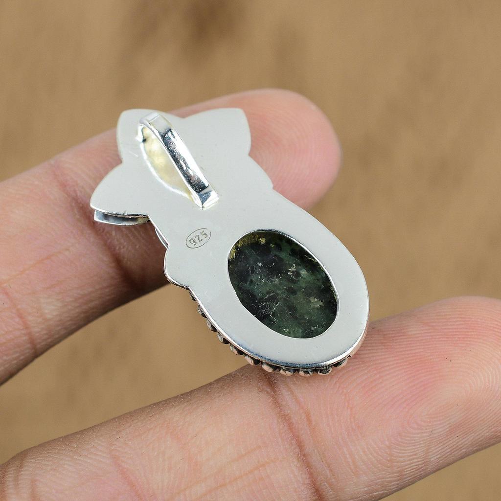 Gift For Women Pendant Flower 925 Sterling Silver Natural Ruby Zoisite Gemstone