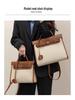 2025 Women's Canvas & Cowhide Kelly Colorblock Shoulder Bag - Large Capacity Fashion Handbag
