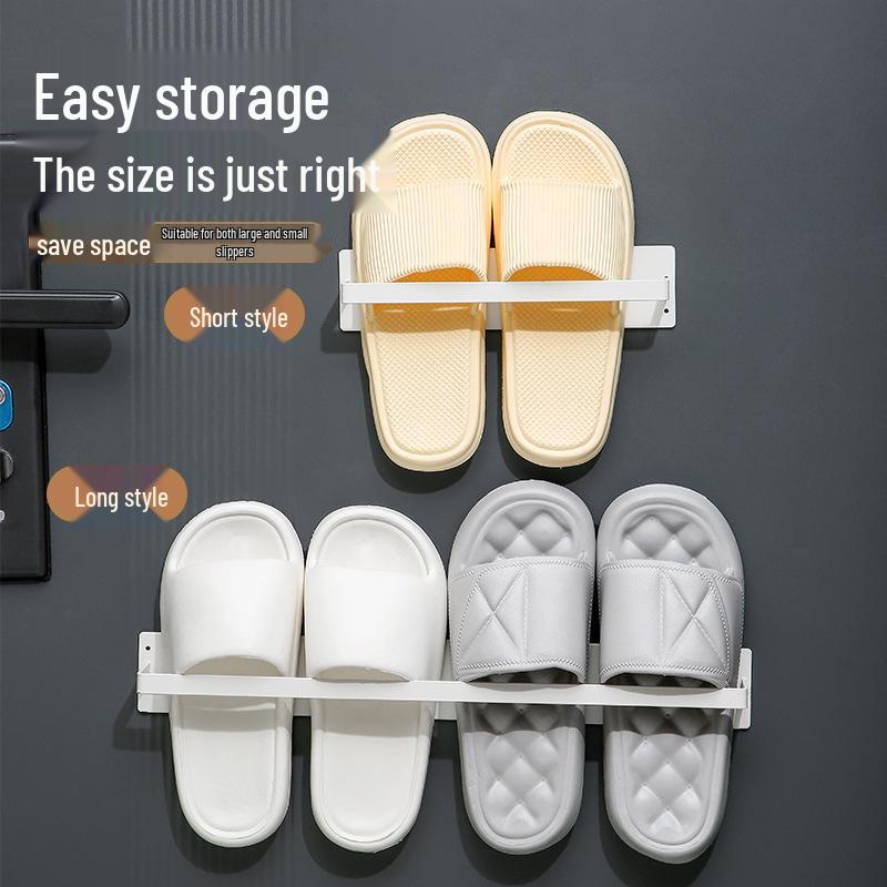 Wall-Mounted Magnetic Shoe Rack with Anti-Theft Iron Door Attachment