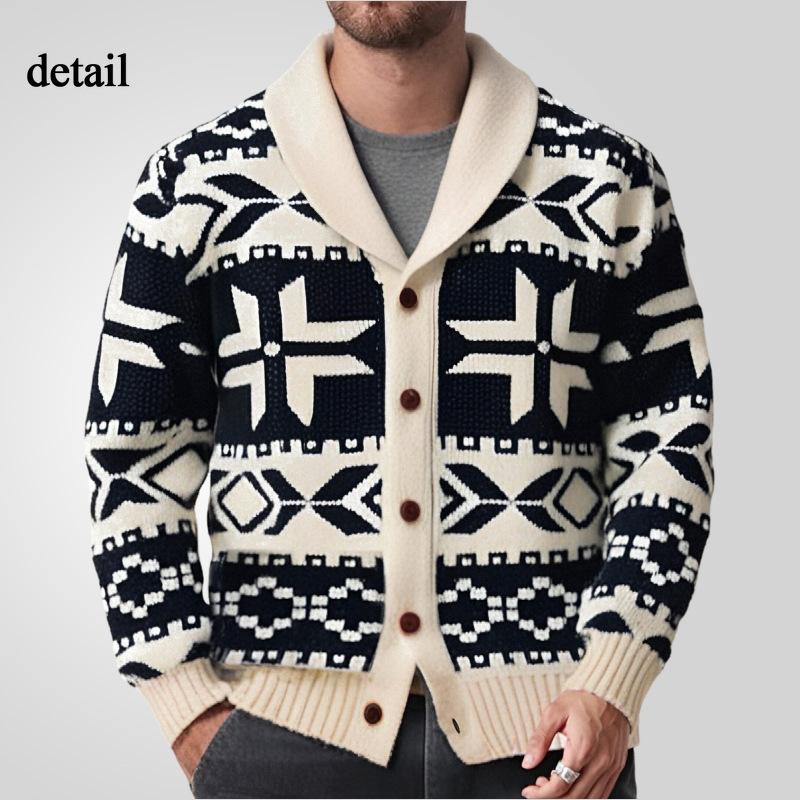 Casual Cardigan Sweaters for Men Vintage Chunky Warm Shawl Collar Long Sleeve Knit Button Down Cardigans Men's Fall Winter Sweater Knitted Outwear