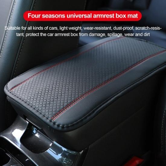 Car Armrest Pad PU Leather Box Cover Cushion Center Console Non Slip Arm Rest