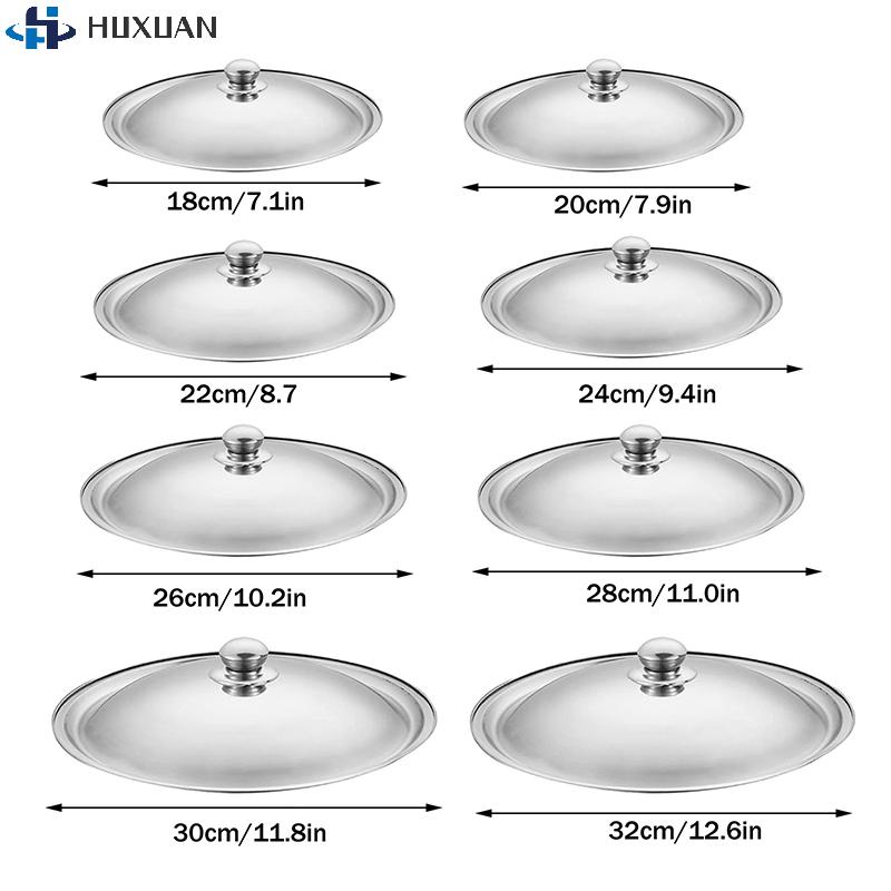 10-32Cm Stainless Steel Round Pot Lid Universal Replacement Frying Pan Cover Smooth Edge Dishwasher Safe For Skillet Wok Pot