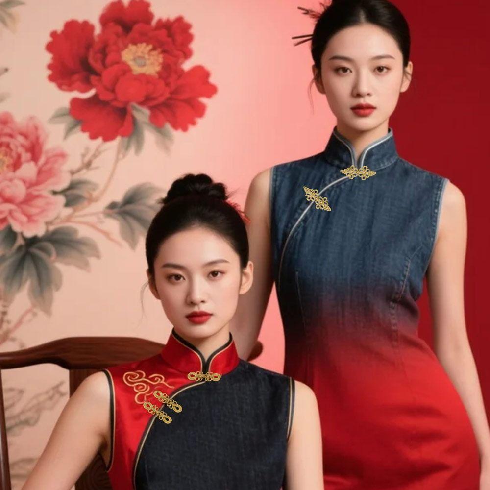 Flower Fastener Chinese Frog Buttons Golden Tang Suit Buttons Cheongsam Buttons  DIY Craft