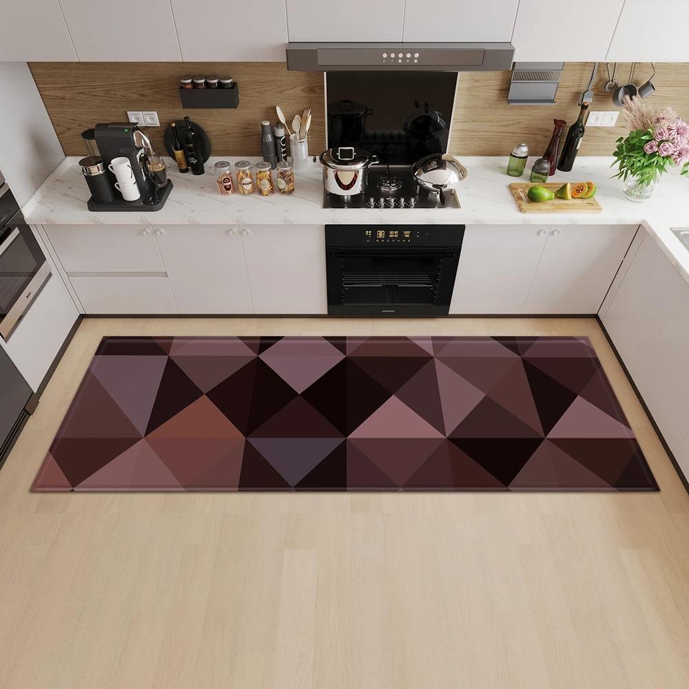 Geometric Square Pattern Home Kitchen Floor Mat Door Front Decoration Floor Mat