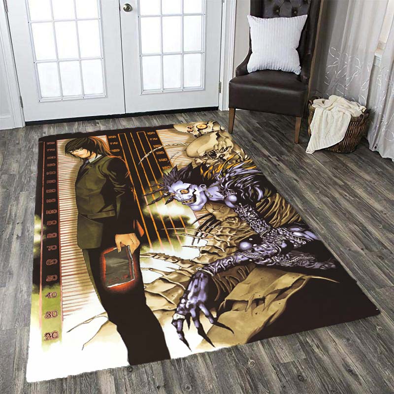 Death Note Comic Printed Carpet Living Room Bedroom Area Rug Coffee Table Carpet Anime Mat Cartoon Rug Anti-slip Home Decoration