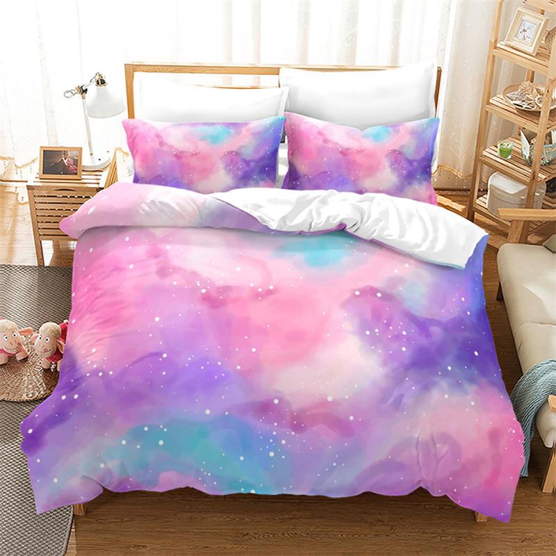 Superior Colorful Rainbow Duvet Cover Print Bedding Set King Size For Kid Teen Girls Microfiber Boho Comforter Cover Pillowcases