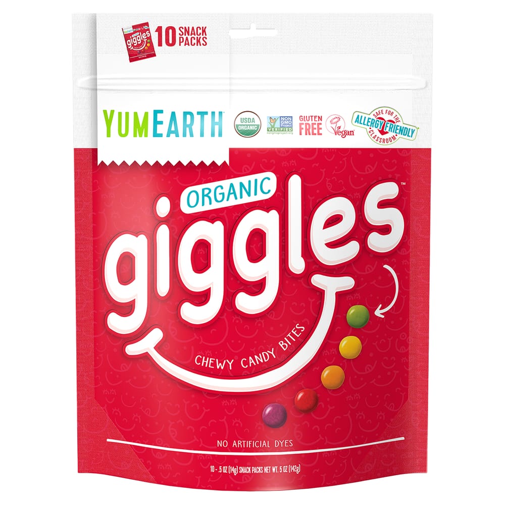 YumEarth Organic Giggles Snack Pack, 10-Pack (14g / 0.5oz Each)