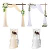 White Sheer Wedding Drape Gauze Arch Draping Fabric Champagne Drapes Backdrop Curtain Outdoor Drapery Panel for Wedding Ceremony Bridal