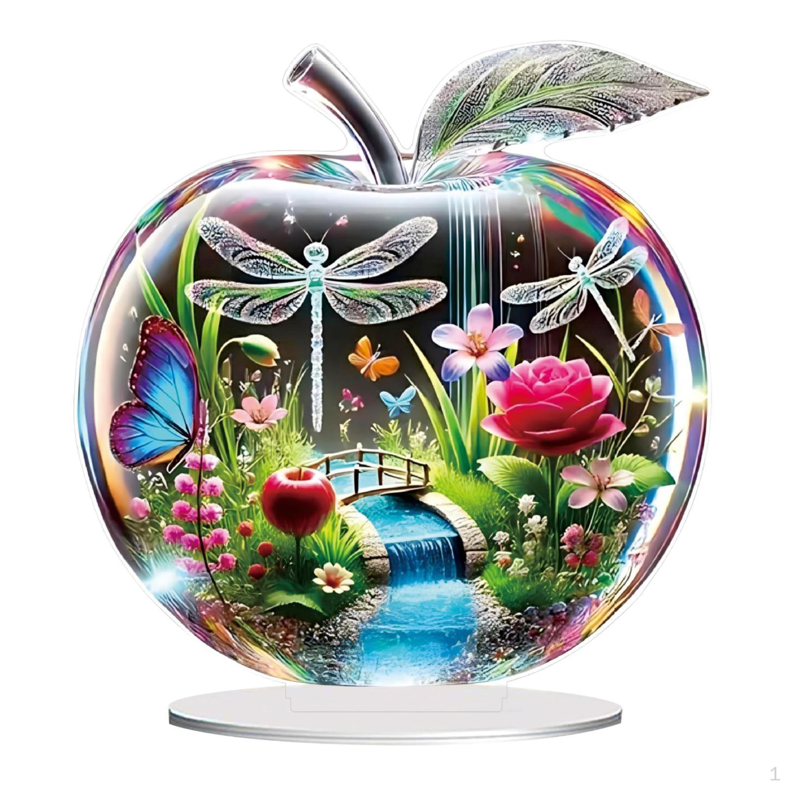 

2D Colorful Apples Decoration Decorative Sign with Base Collections Friend Gift Flat Desktop