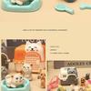 Mini-Tierkatze-Hund-Figur Spielset, Rollenspiel-Tierpflege-Spielzeugset mit Käfig-Futterzubehör für Kinder