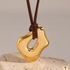 Stainless Steel Waterproof Irregular Geometric Metal Wax Rope Necklace Accessory Fashionable Jewelry for Daily Wear