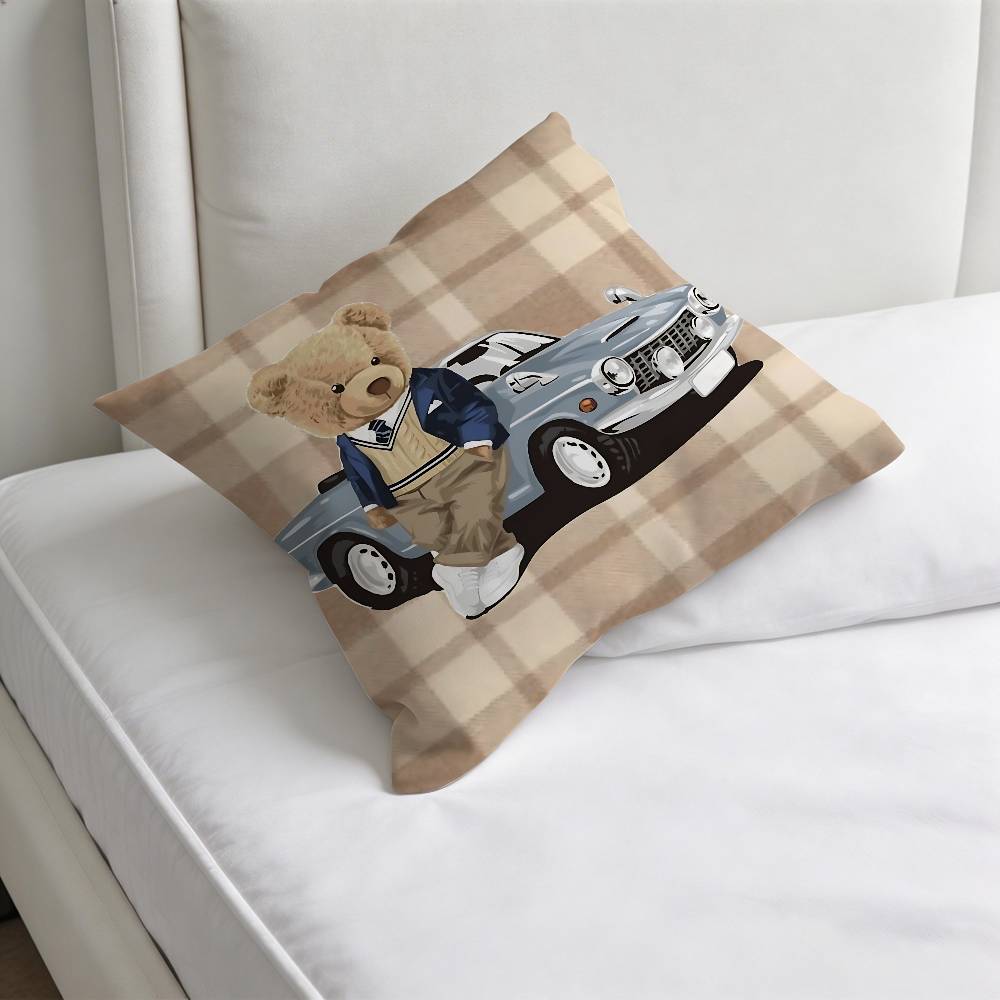 Cool Fashion BBear Fashion Square Pillow Case Durable Throw Pillow Cover for Sofa Couch Chair