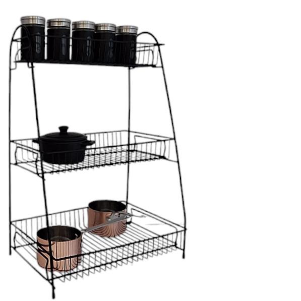 Stand Shelf Spice Organizer Metal Spice Box Black Organizer