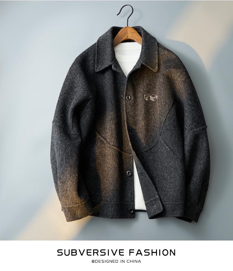 Men's 2025 Autumn/Winter Woolen Coat - New Lapel Wool Jacket, High-End Feel, Loose Fit.