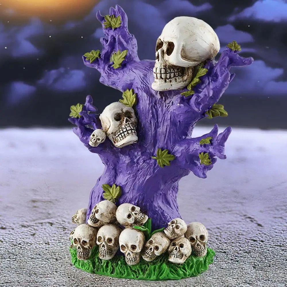 Gothic Halloween Skull Tree Ornament Resin Crafts Resin Pumpkin  Figurine  Festival Supplies