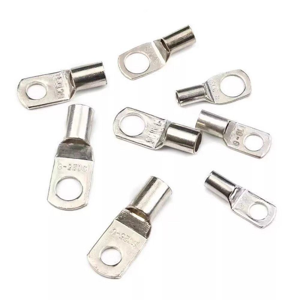 60Pcs SC Type Wire Nose Terminal Crimp SC16-6 SC25-6 SC35-6 Tinned Copper Cable Connector Kit Bolt Hole 16-35mm2 Lugs Ring