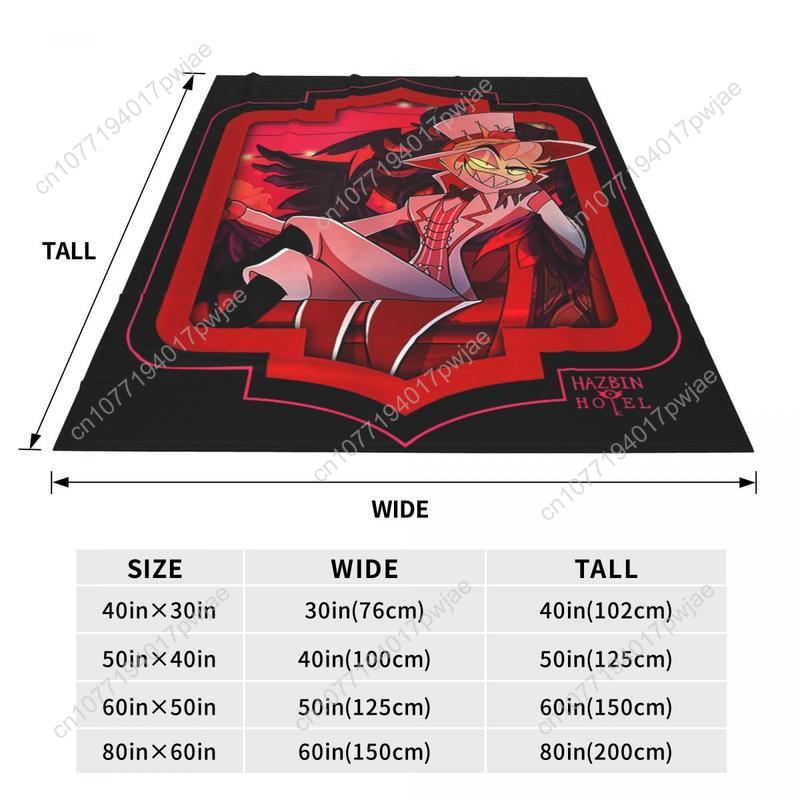 Hazbin Lucifer Cartoon Hotels Blankets Flannel Printed Alastor Action Anime Portable Lightweight Throw Custom blankets