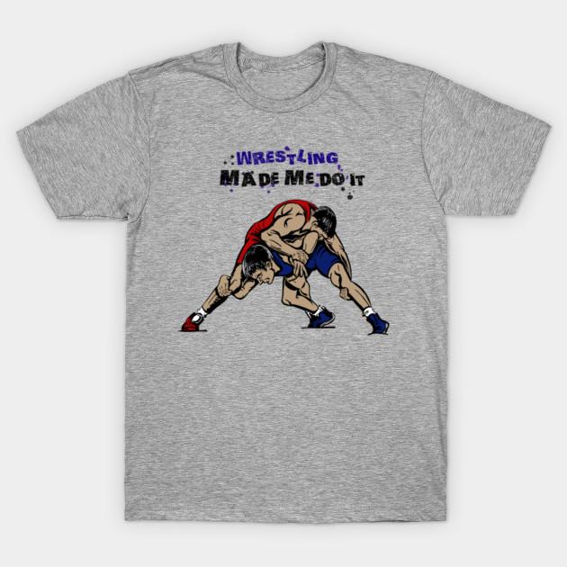 Summer Fashion Clothing Tshirt Wrestling Made Me Do It Print Men Solid Color Slim Fit Short Sleeve Tops