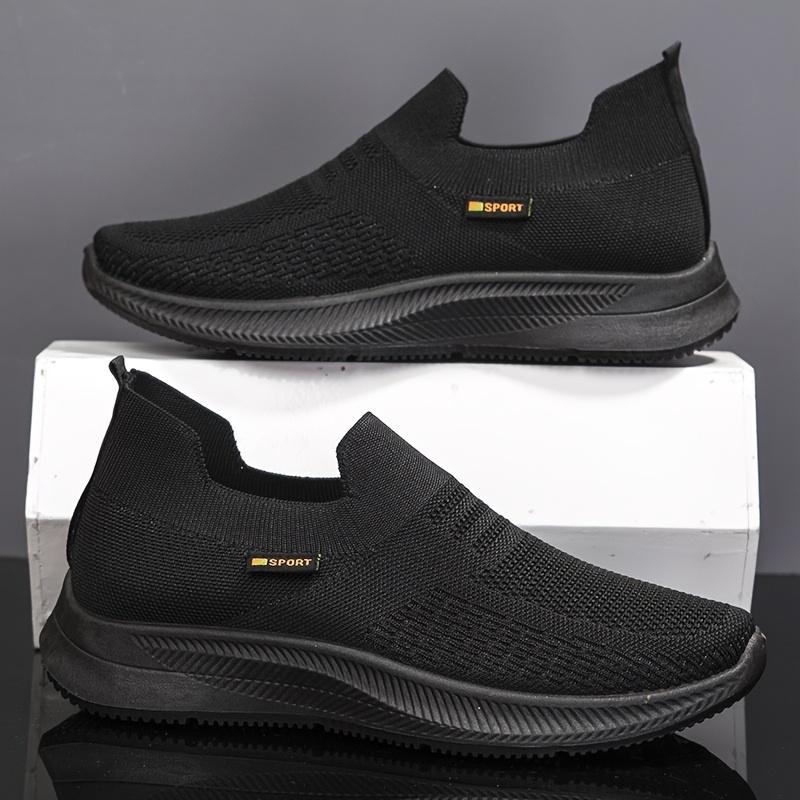 Men's Breathable Comfortable Knit Sneakers Non-Slip Casual Slip-On Shoes for Outdoor Shoes