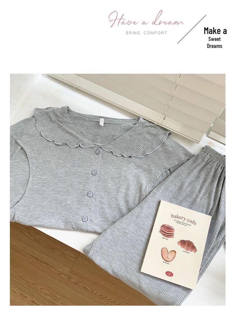 Maternity Lounge Set: Loose-Fit Plus Size Pajamas for Spring & Autumn - Ideal for Postpartum Nursing & Homewear