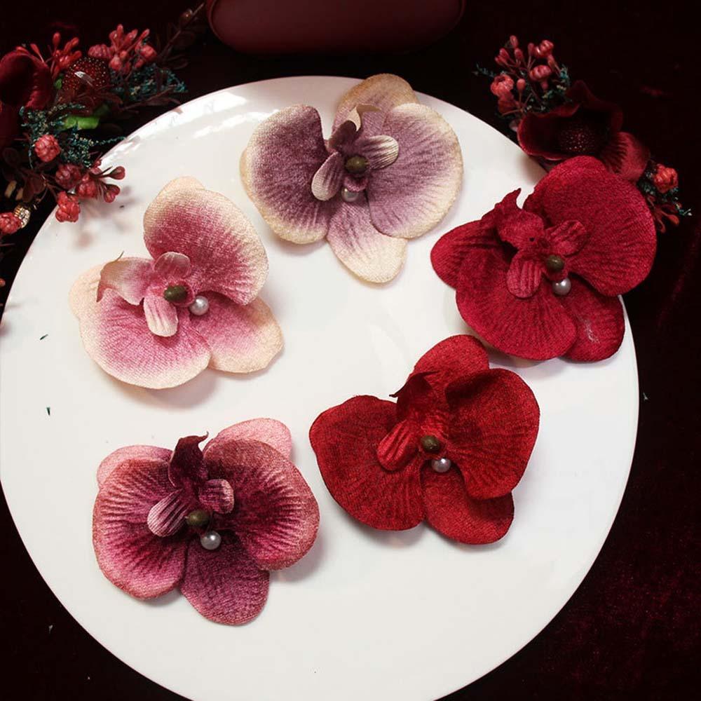 3pc/set Pearl Bride Flower Side Clip Sweet Chinese Style Hairpin Butterfly Orchid Hair Clip Women