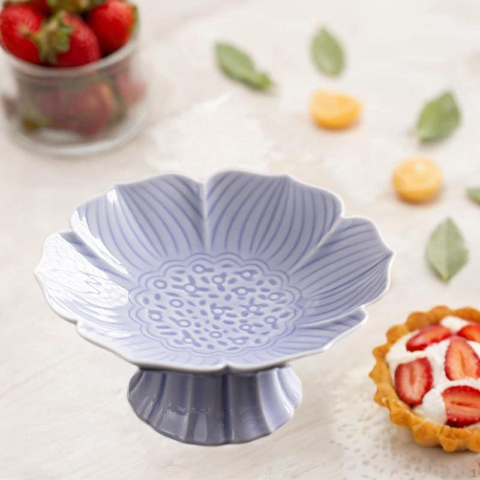 

Керамическая миска на ножке для десерта, торта, держатель для фруктов и овощей, декоративный поднос purple