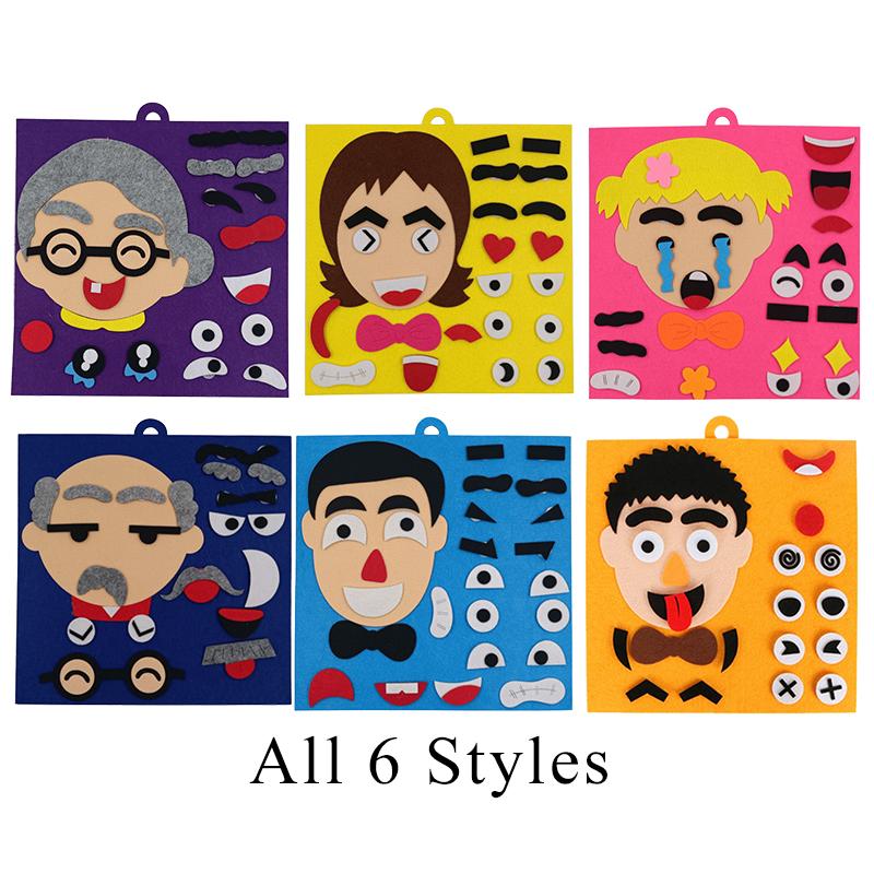 DIY Felt Fruit Tree Emotion Change Caterpillar Carrot Palm Crayon Non-woven Puzzle Felt Set Montessori Early Education Props ZYF