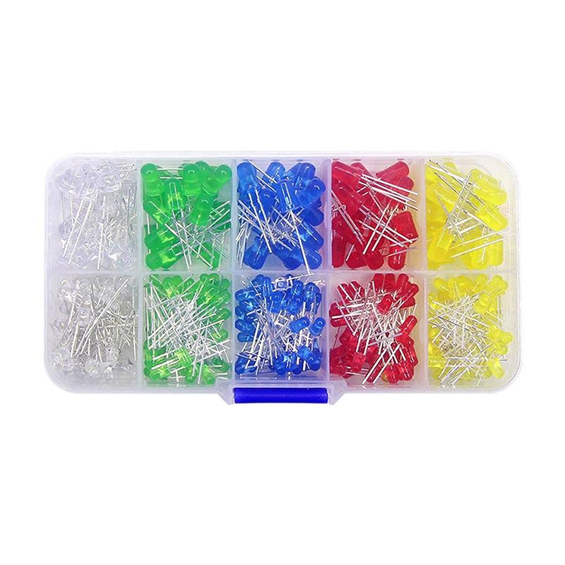 150Pcs 3Mm 5Mm Led Light White Yellow Red Green Blue Assorted Kit Diy Leds Set Electronic