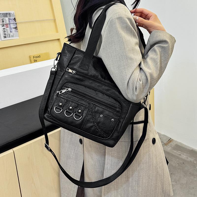 Urban Minimalistisch Weiches Leder Damen Handtasche mit großer Kapazität und Umhängetasche 2025