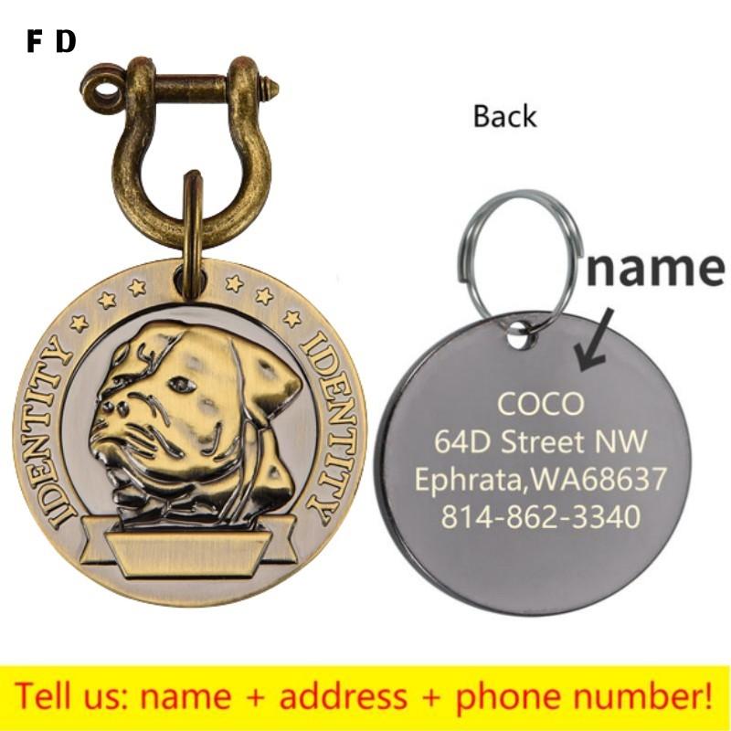 Personalized Address Tags For Dogs Id Tags Dog Tag Free Engraved Custom Dog Collar Cats Dog Name Tag Pet Id Anti-lost Nameplate