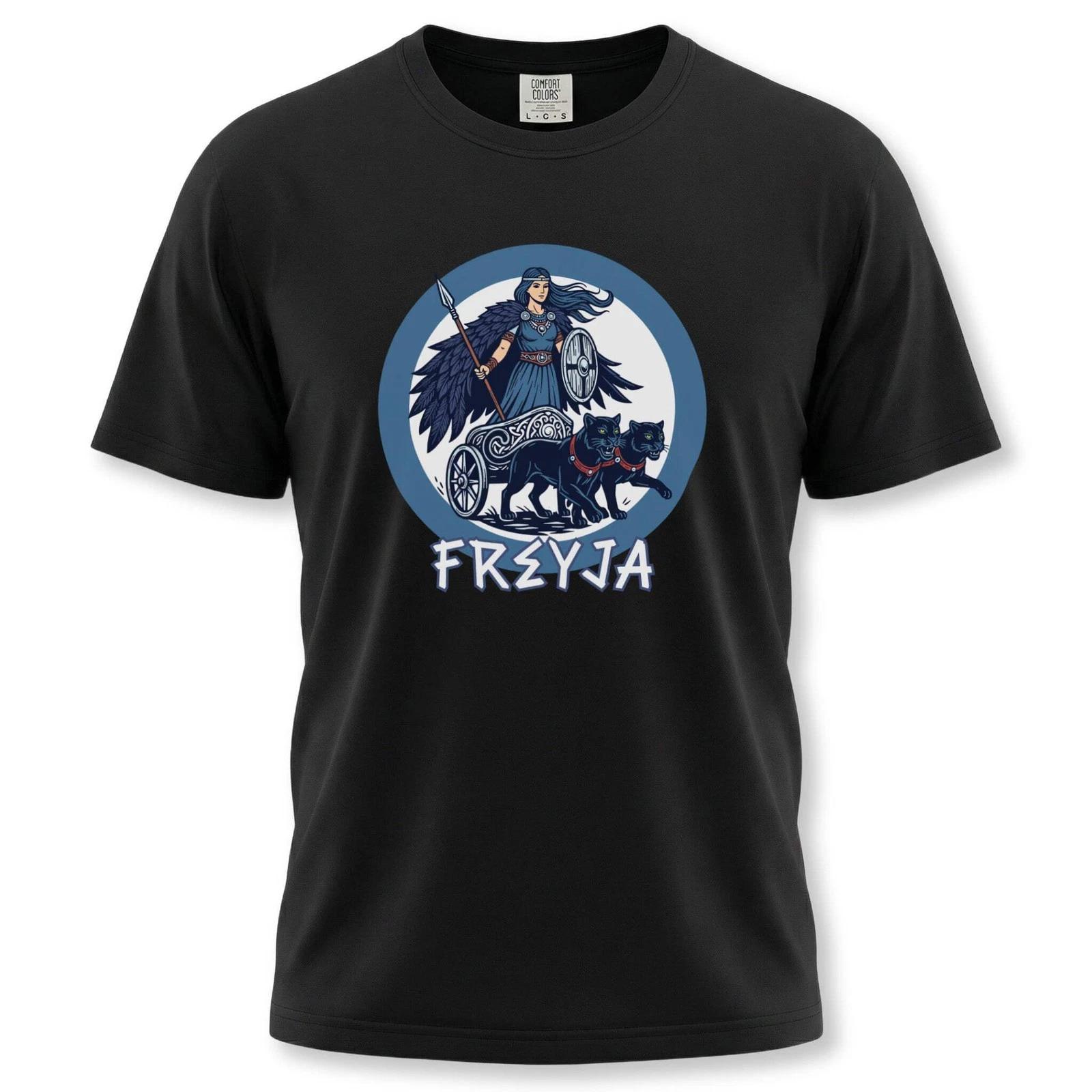 Freya Norse Goddess Cats Chariot T-Shirt | Viking Mythology Graphic Tee XXXL