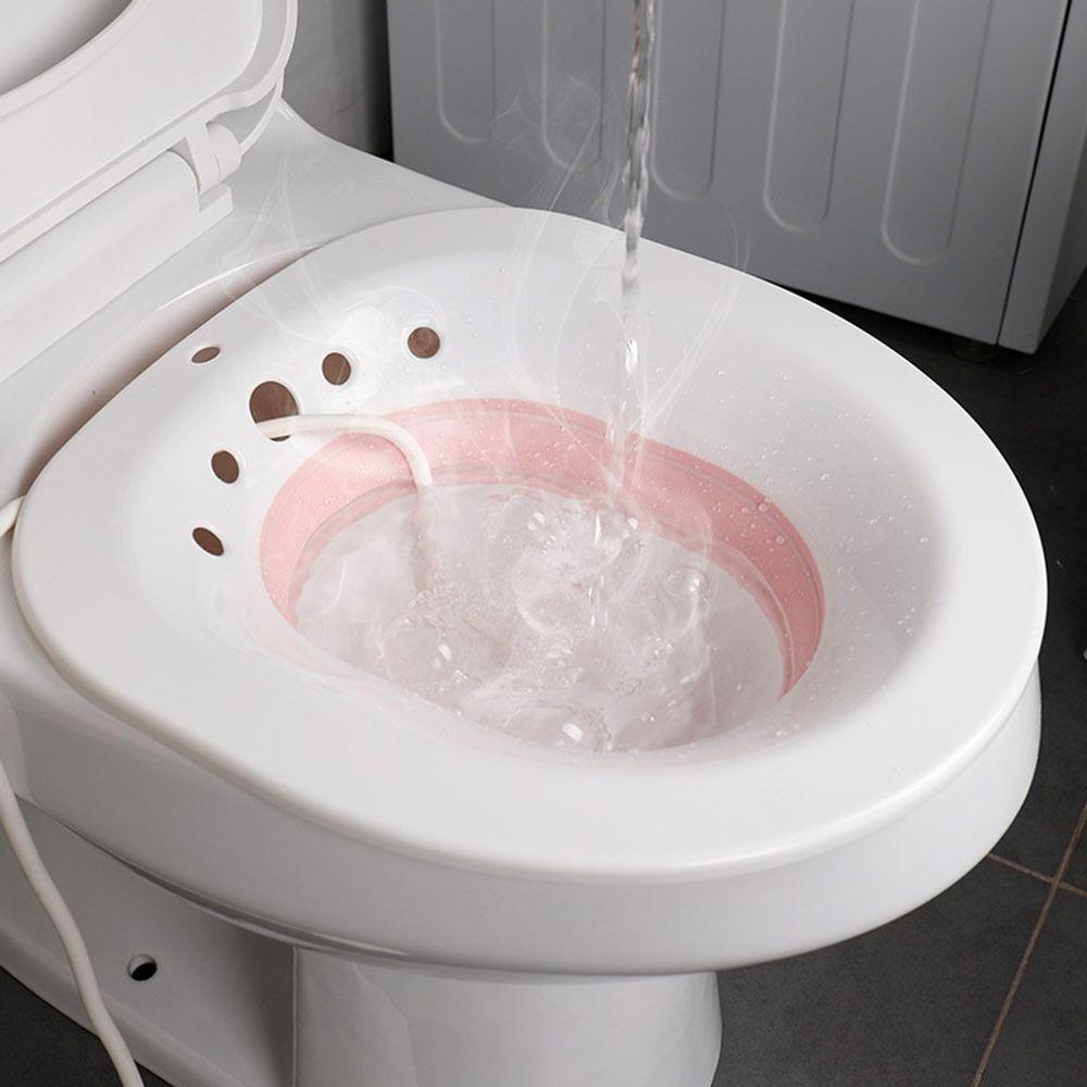 Easy To Use Foldable Sitz Bath Kit Portable Basin Universal Fit Hip Bath Bowl Manual Flushing Postpartum Care Kit Toilet Seat