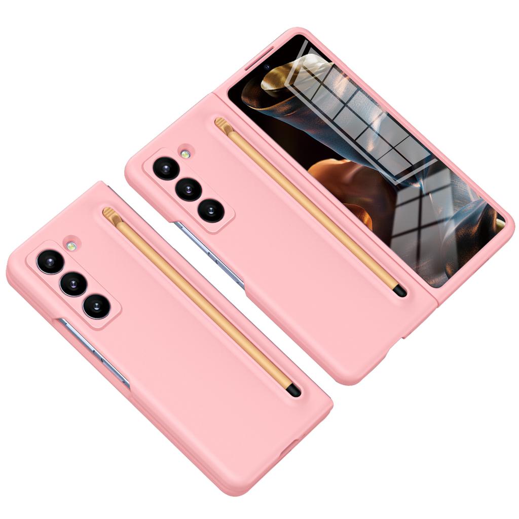 Phone Case with Tempered Glass Film for Samsung Galaxy Z Fold Special/Z Fold 6 Slim/W25 Hard PC Back Cover with Stylus