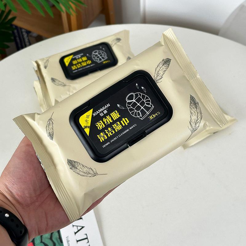 Xianmian Down Jacket Oil Stain Removal No-Rinse Disposable Wet Wipes - 30 Sheets