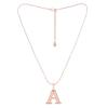 Estele Anhänger-Anhänger mit dem Buchstaben "A" aus Roségold für Damen/Mädchen