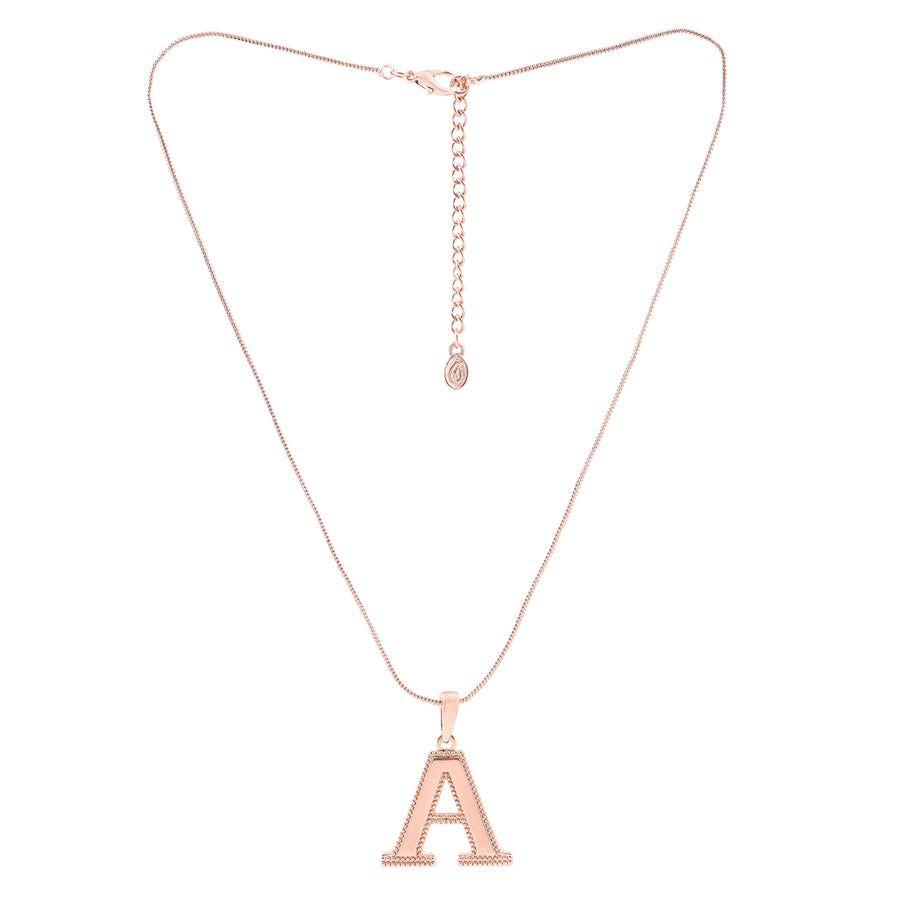 Estele Anhänger-Anhänger mit dem Buchstaben "A" aus Roségold für Damen/Mädchen