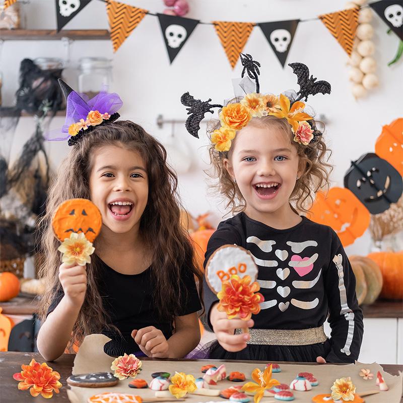 Orange Artificial Rose Flowers Silk Fake Flowers for Home Decor Wedding Decoration Halloween Thanksgiving DIY Wreath Accessories