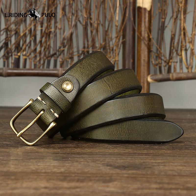 Thickened Genuine Leather Cowhide Belt for Women Pin Buckle Simple Retro Versatile Belt for Women