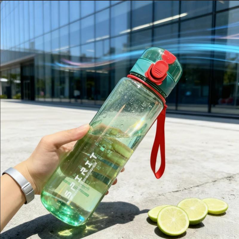 700ML Sports Water Bottle Scale Marked Drop Resistant Drink Cup For Sport Outdoor Plastic Drink Bottle Large Capacity Leakproof
