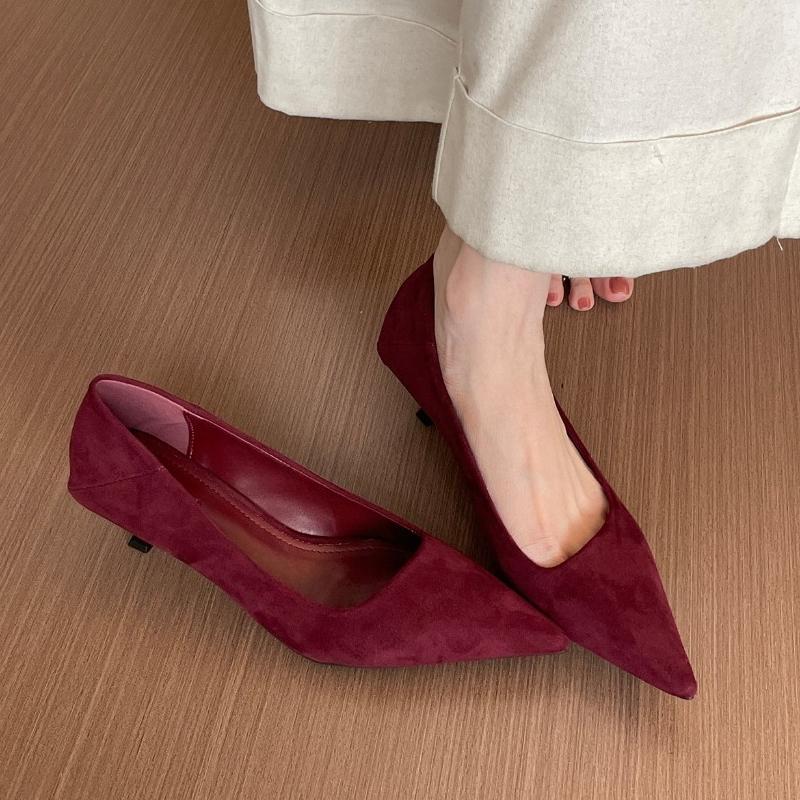 2026 Women's Spring New Classic Solid  Stiletto Shoes Elegant Dress Party Lightweight Shallow Mouth Women's High Heels Plus Size
