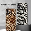 Fashion Tiger Leopard Print Phone Case For IPhone 17 16 15 14 13 12 11 Pro Max Plus Mini Black Frosted Soft Shell Funda