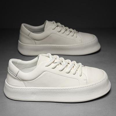 Chaussures de Planche Décontractées en Cuir pour Homme Mode Extérieur Antidérapantes à Semelle Épaisse Chaussures de Marche Légères Mocassins de Créateur Minimalistes à Lacets