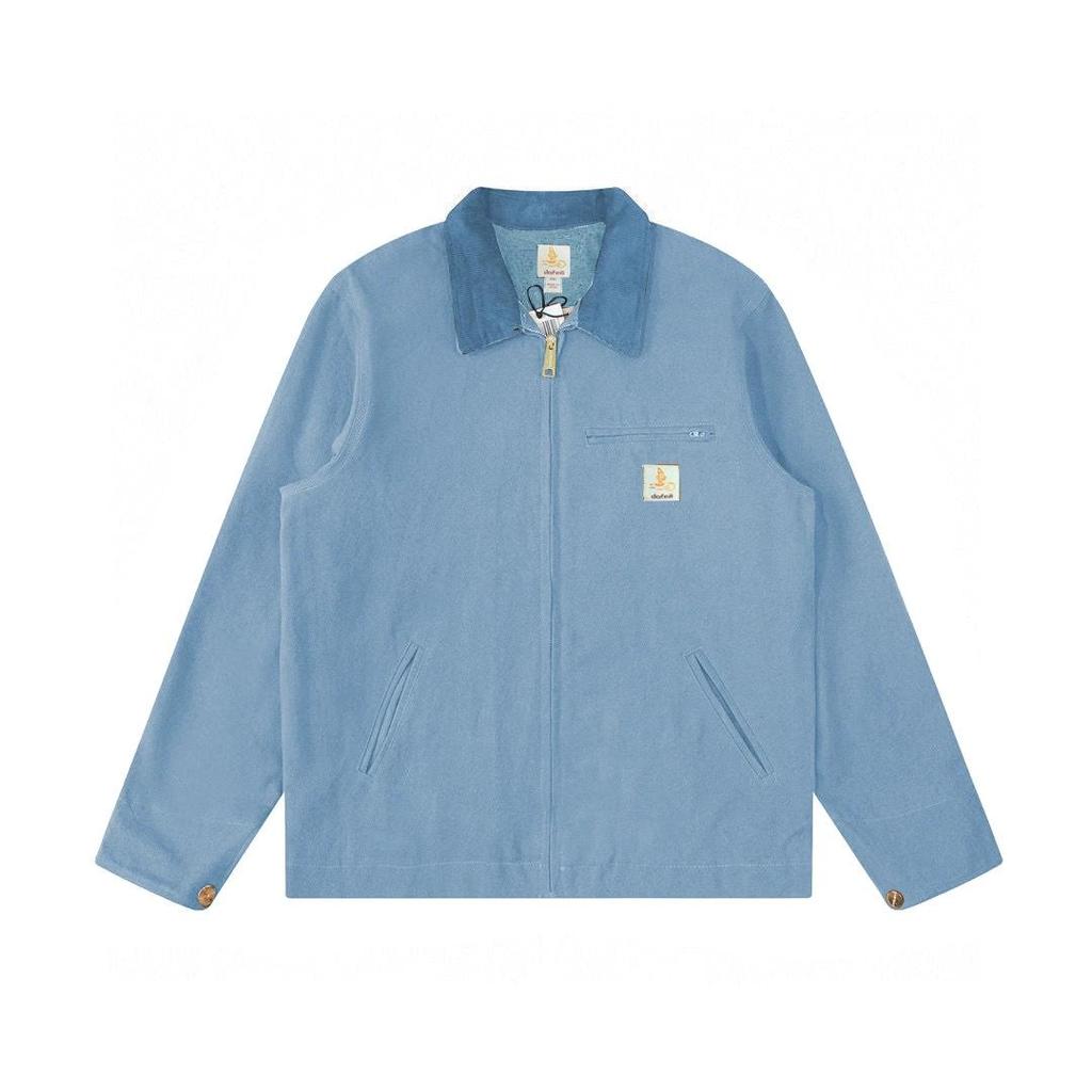 Herren Frühling und Herbst Übergröße Einfarbig Dünner Schnitt Revers Retro Reißverschluss Sektion Jacke Mantel