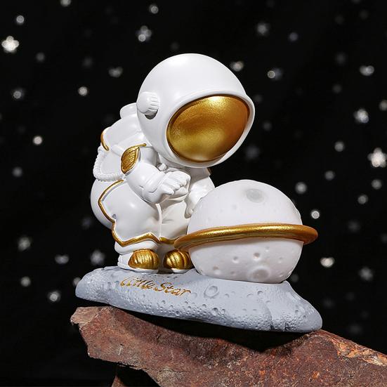 Rechargeable LED Spaceman Planet Kids Bedroom Bedside Nursery Table Lamp Home Decoration