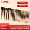 25-Piece Animal Hair Makeup Brush Set: Includes Wool Brushes for Eyeshadow, Nose Shadow, and Foundation - Artist Recommended