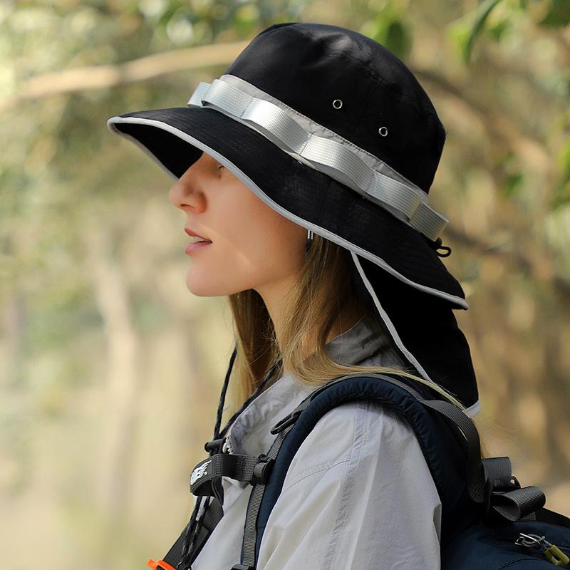 Waterproof Wide Brim Bucket Hats, Foldable UV Protection Womens Sun Hat with Neck Flap for Summer Beach Fishing Hiking