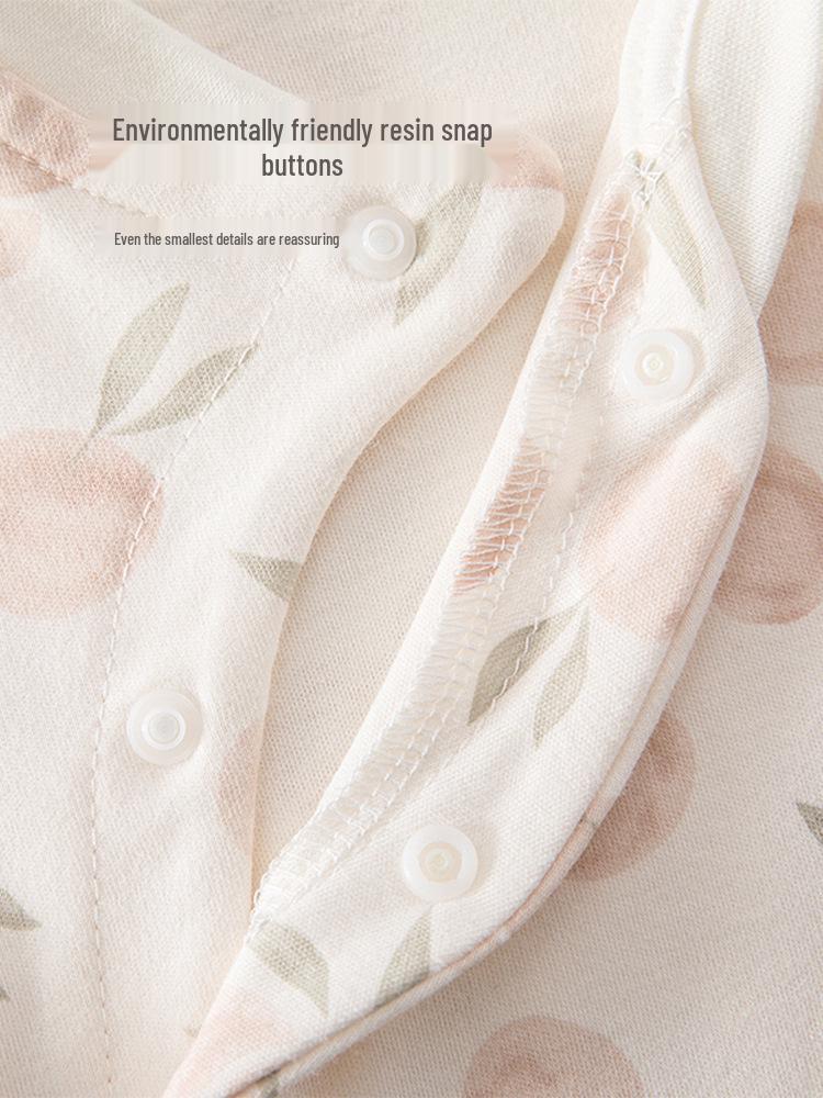 Pure Cotton Baby High-Waisted Two-Piece Set - Newborn Autumn Pajamas