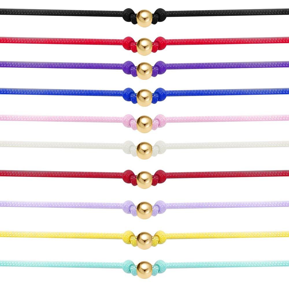 14K 2mm Minbol Traditional Knot Misanga Wish Bracelet (Choose 1 of 10)