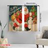 2pcs,2D Plane Printing Print Curtains Vintage Santa Claus with Snowman & Tree 100% Polyester (without Rod) Festive Ldeal for